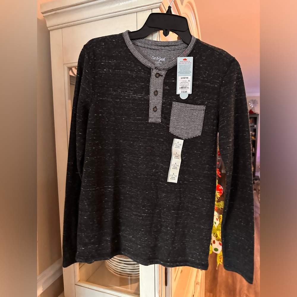 Cat and Jack long sleeve shirt/boys size 12-14
